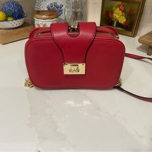 Elegant Red Leather Women's Bag